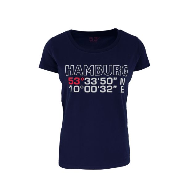 T-Shirt LETTER Damen Marine-Blau