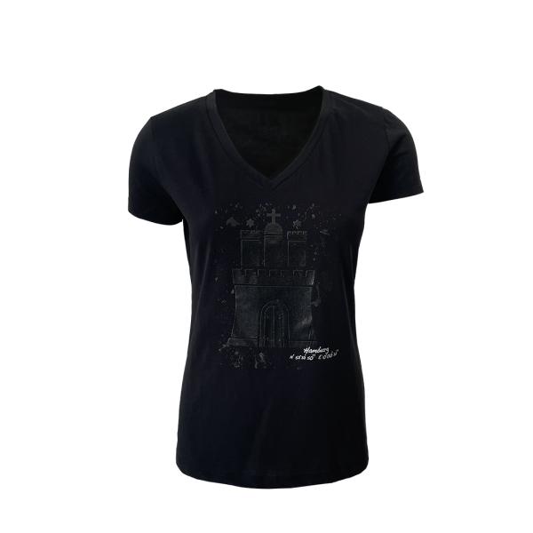 T-Shirt PADDIE V Damen Schwarz